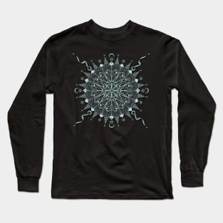 Aqua Leaf Mandala Long Sleeve T-Shirt